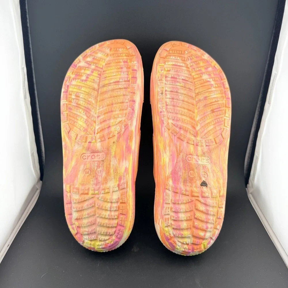 Crocs Classic 207701 Mens US 12 Sandals Multicolor Marble Beach Slip On Clog